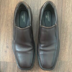 Dockers Brown Leather Slip-On Loafers